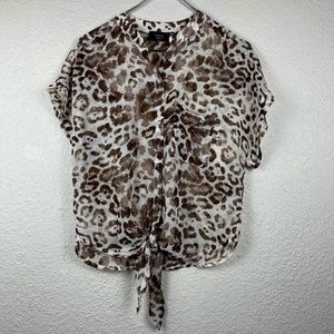 Vici Sheer Leopard Print Top